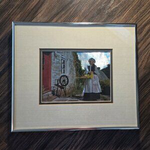 Vintage ROBERT STILLS GALLERY, INC. Foil Technique Art Featuring Pilgrim Girl